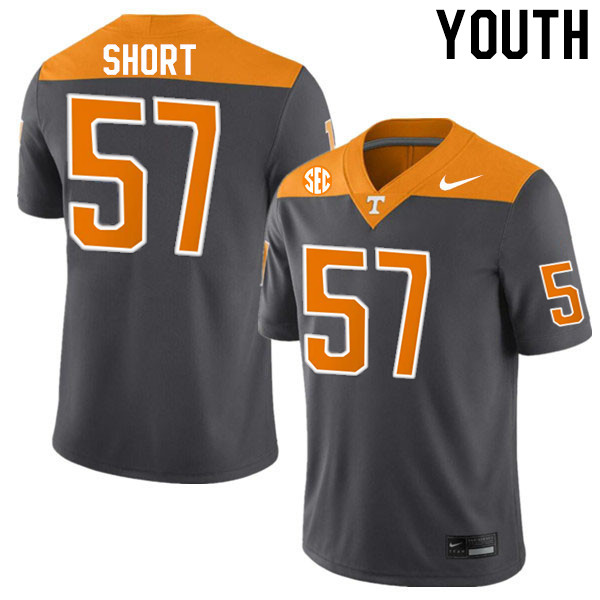 Youth #57 Grier Short Tennessee Volunteers College Football Jerseys Stitched-Anthracite